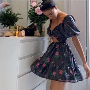 NWT For Love & Lemons Every Rose Sequin Mini Dress